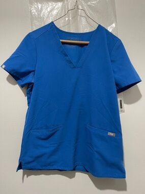 FIGS Royal Blue V-Neck Casma Scrub Top